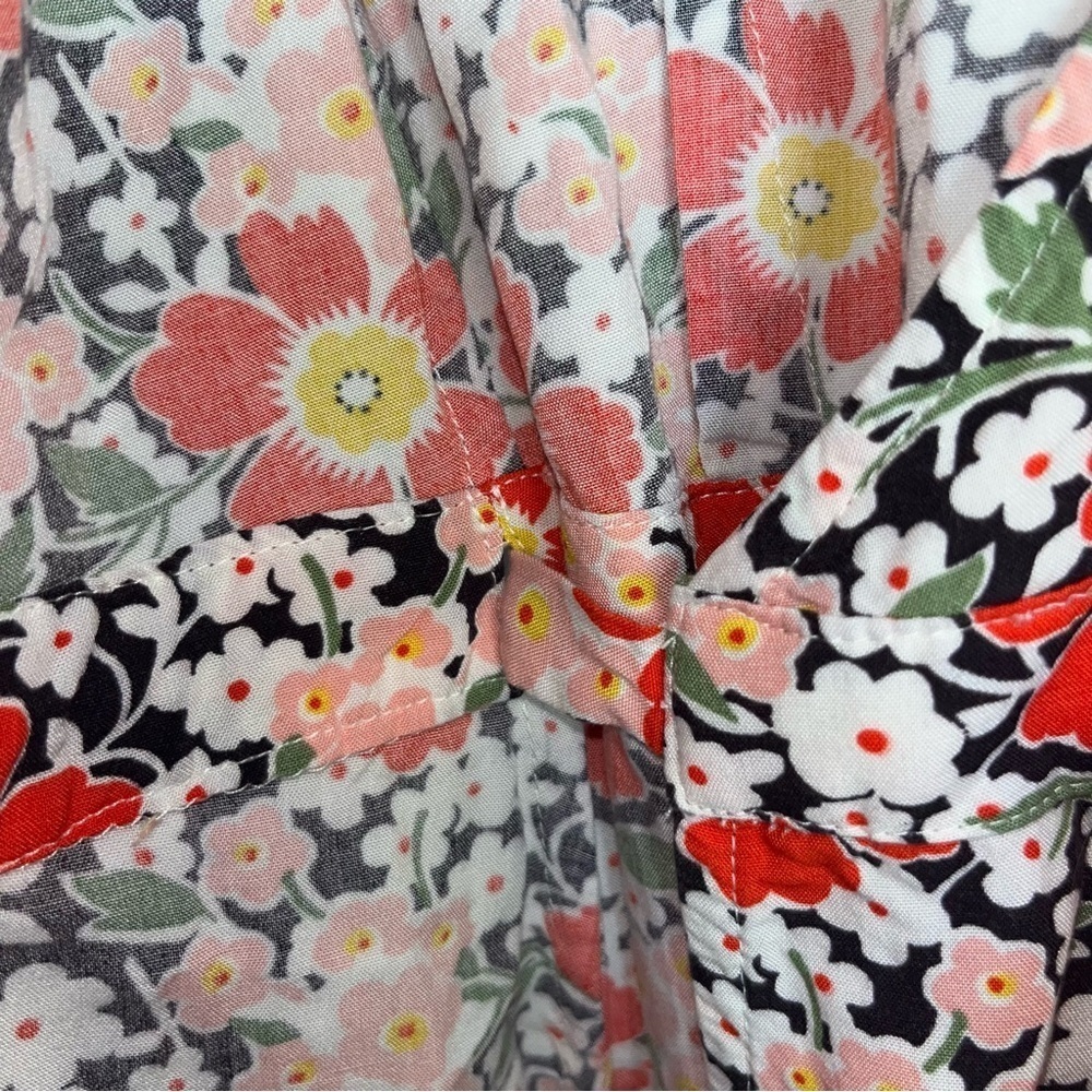 J.Crew Floral Wrap Midi Dress XXS Red Orange V Neck Summer Vacation Dress - Picture 5 of 9